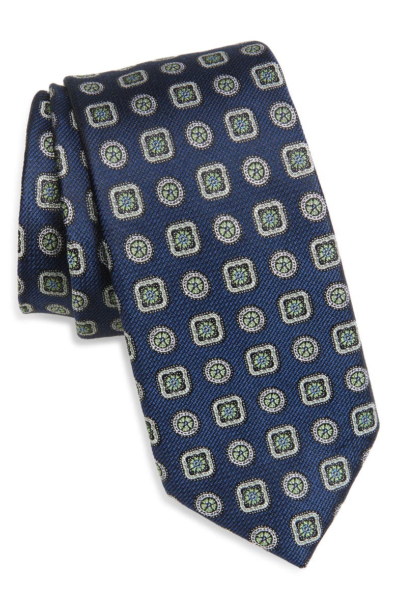 Nordstrom Aguilar Medallion Silk Tie, Main, color, Green