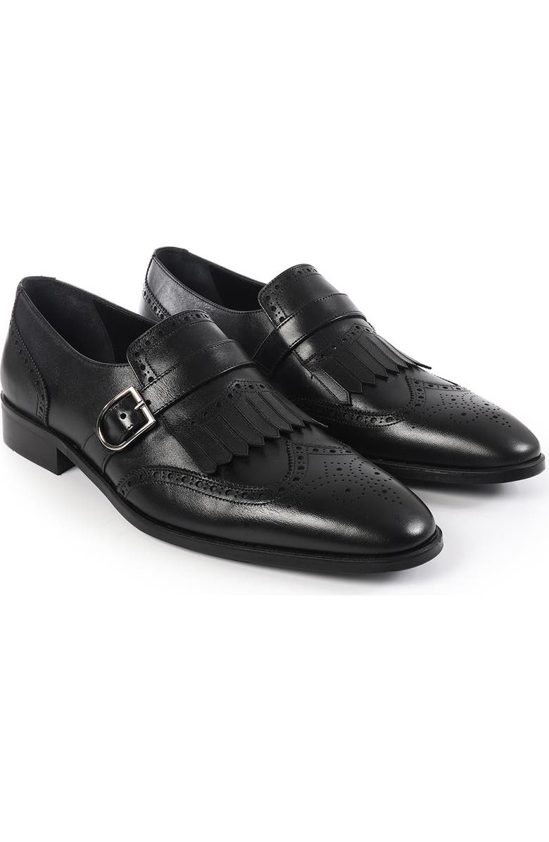 VELLAPAIS Madrona Kiltie Fringe Wingtip Loafer, Alternate, color, Black