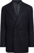 Thom Sweeney Unstructured Double Breasted Plaid Wool Sport Coat