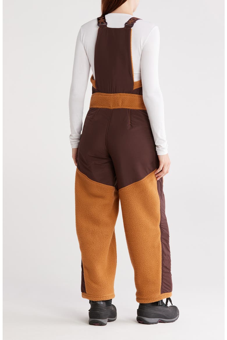 Hit the Slopes High Pile Fleece Snow Bibs, Alternate, color, CAMEL COMBO