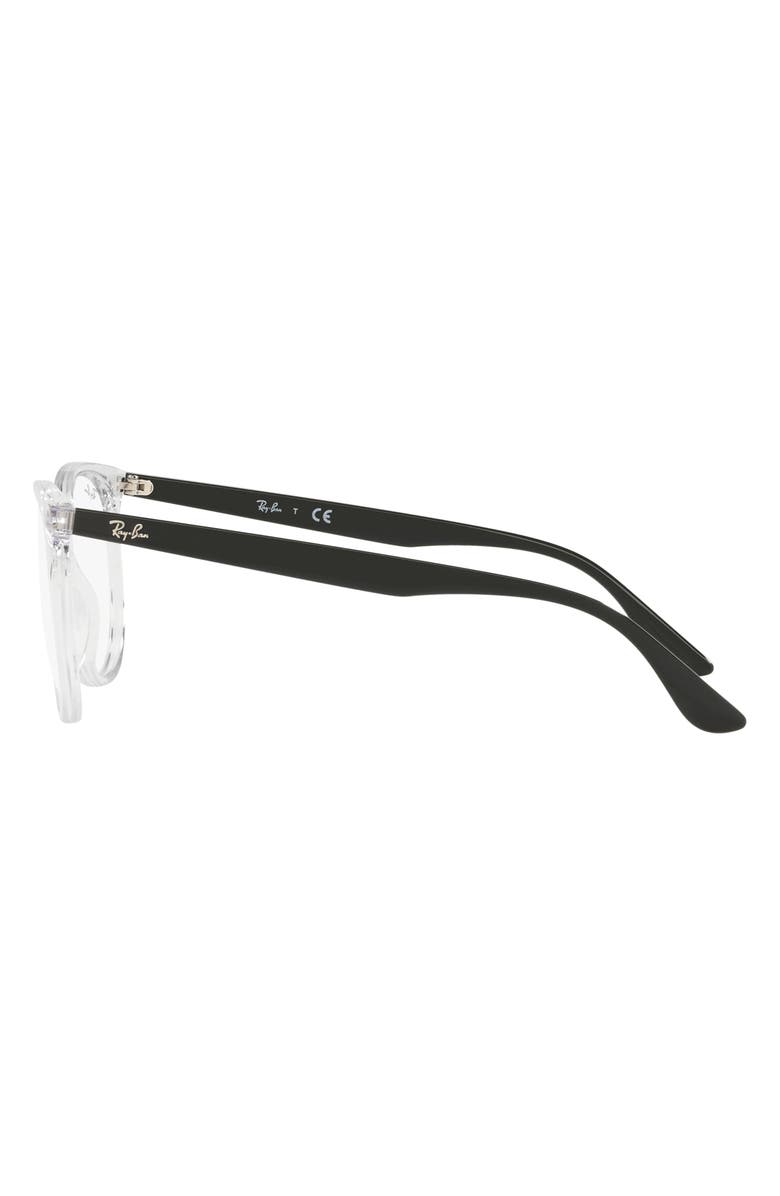 Ray-Ban 54mm Square Optical Glasses, Alternate, color, Transparent