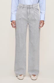 DL1961 Casie Pleated Mid Rise Wide Leg Jeans