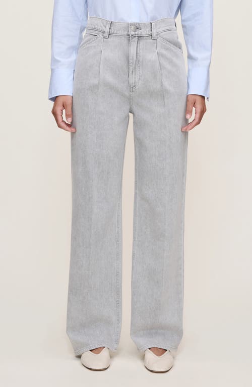 Dl1961 Casie Pleated Mid Rise Wide Leg Jeans In Gray