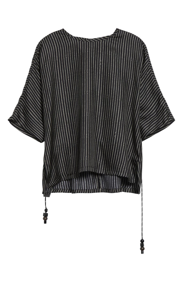 Max Mara Nordica Broken Stripe Silk Twill Top, Alternate, color, 