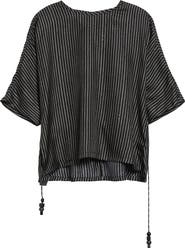 Max Mara Nordica Broken Stripe Silk Twill Top