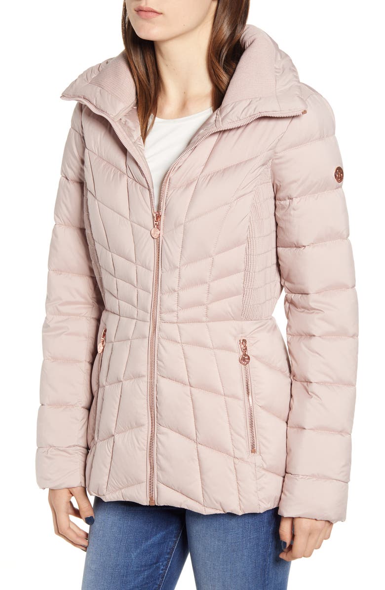 Bernardo Packable EcoPlume Coat, Alternate, color, Petal Pink