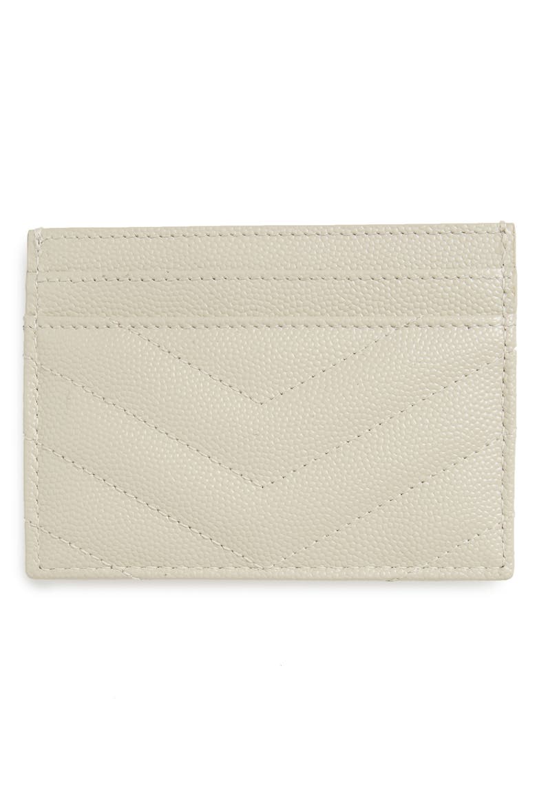 Cassandre Matelassé Leather Card Case, Alternate, color, 9207 CREMASOFT