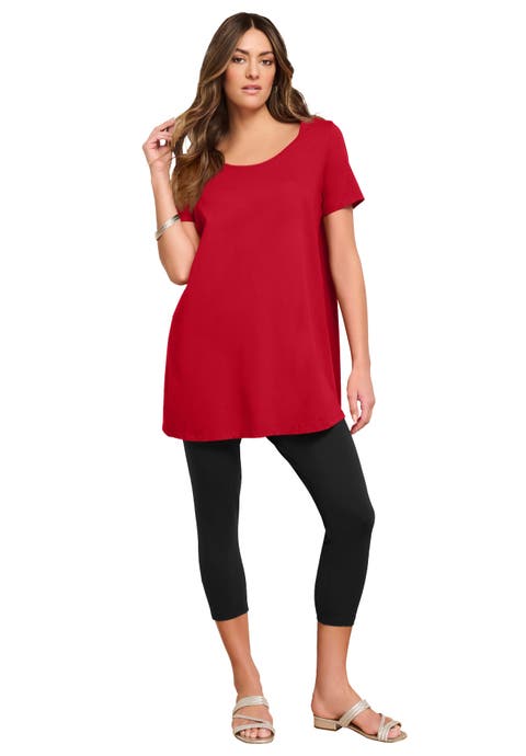 Plus Size Cotton Ultimate Scoopneck Swing Tunic (Plus)