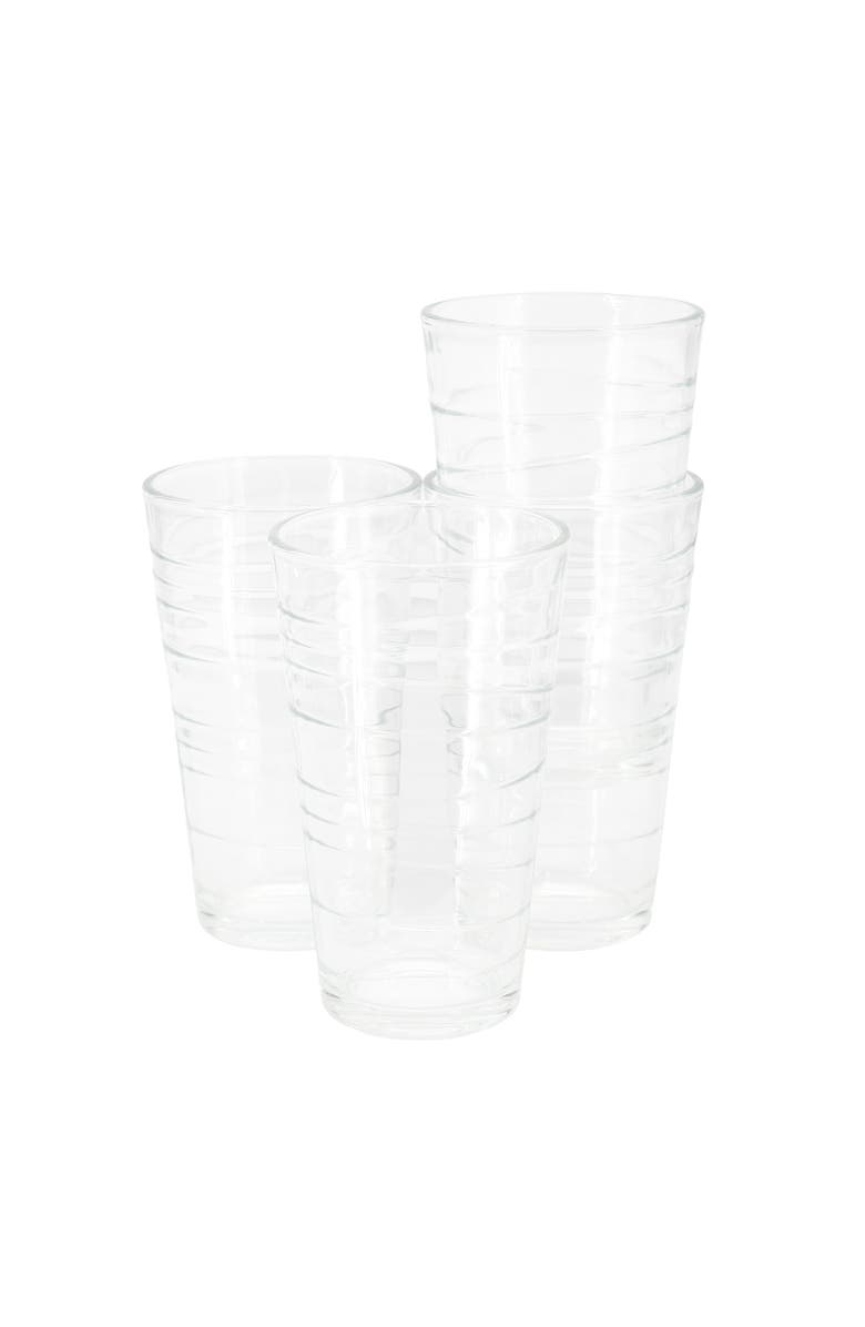 Gibson Home 4 Piece 16 Ounce Swirl Glass Tumbler Set, Main, color, Clear