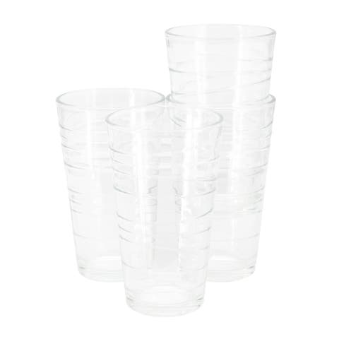 4 Piece 16 Ounce Swirl Glass Tumbler Set