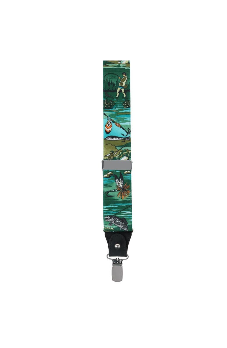 Ascentix Men's Angler Fishing Clip End Suspenders, Alternate, color, Green