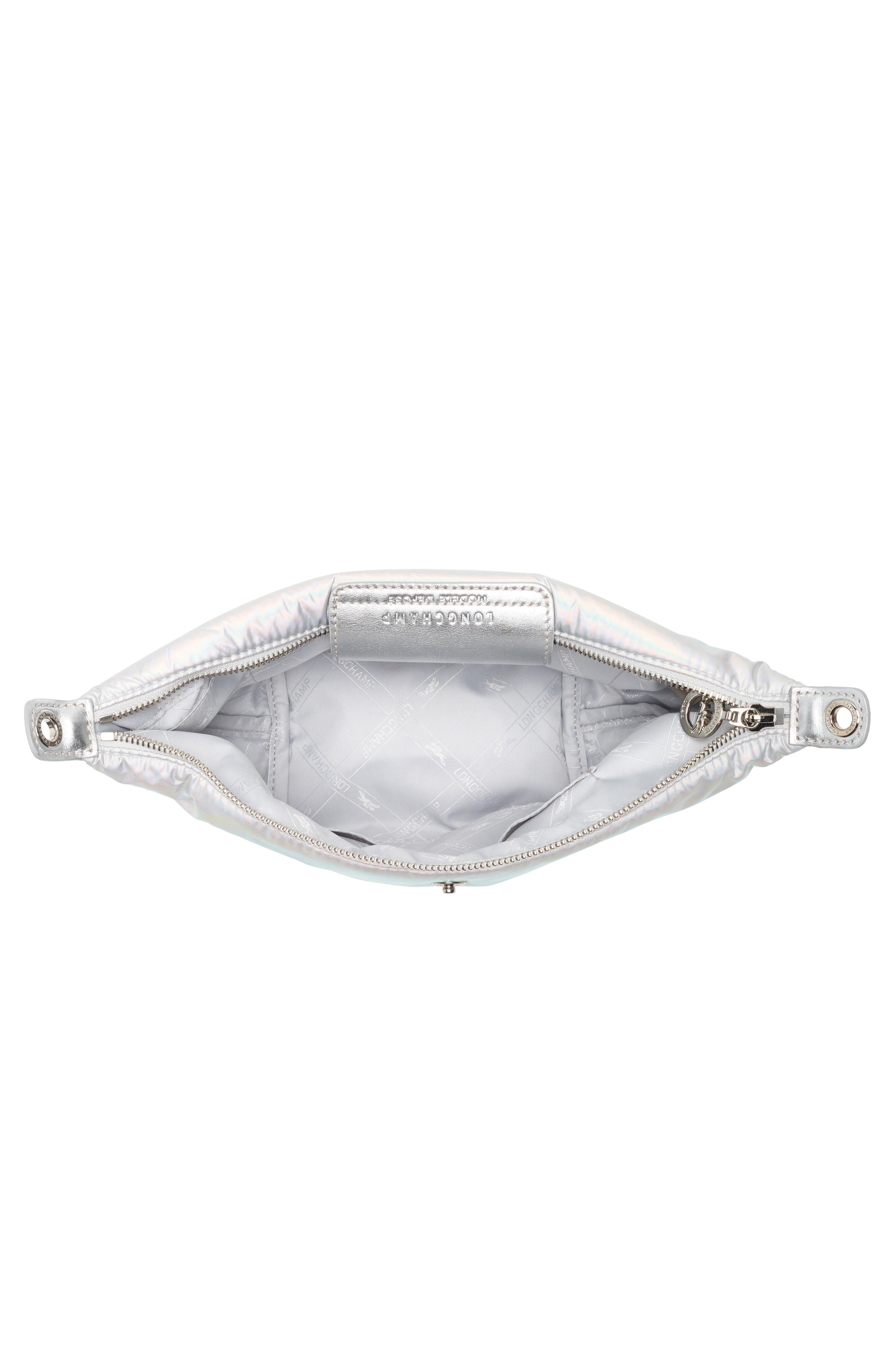 Longchamp Le Pliage Futuristic Crossbody Bag, Alternate, color, Silver
