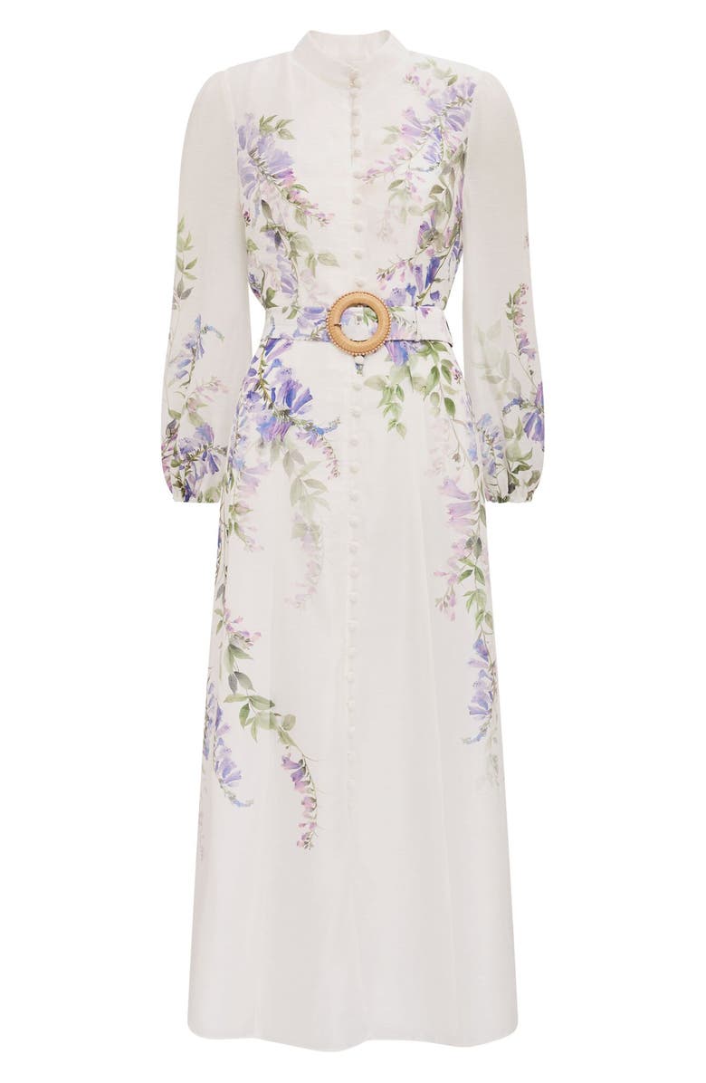 Ever New Sheridan Placement Print Long Sleeve Maxi Dress, Alternate, color, Wisteria Floral