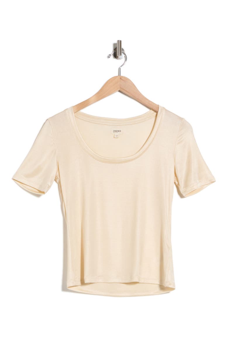 Felice U-Neck Crop T-Shirt, Alternate, color, BONE