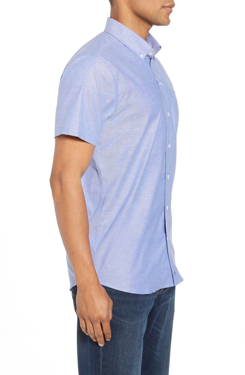 Cutter & Buck Classic Fit Short Sleeve Button-Down Oxford Shirt, Alternate, color, French Blue