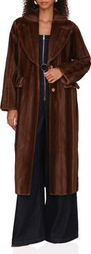Avec Les Filles Long Faux Fur Coat