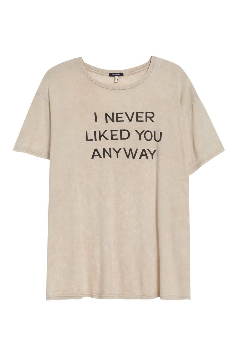 I Never Like You Anyway Cotton & Cashmere Boyfriend T-Shirt, Main, color, ACID KHAKI STONE