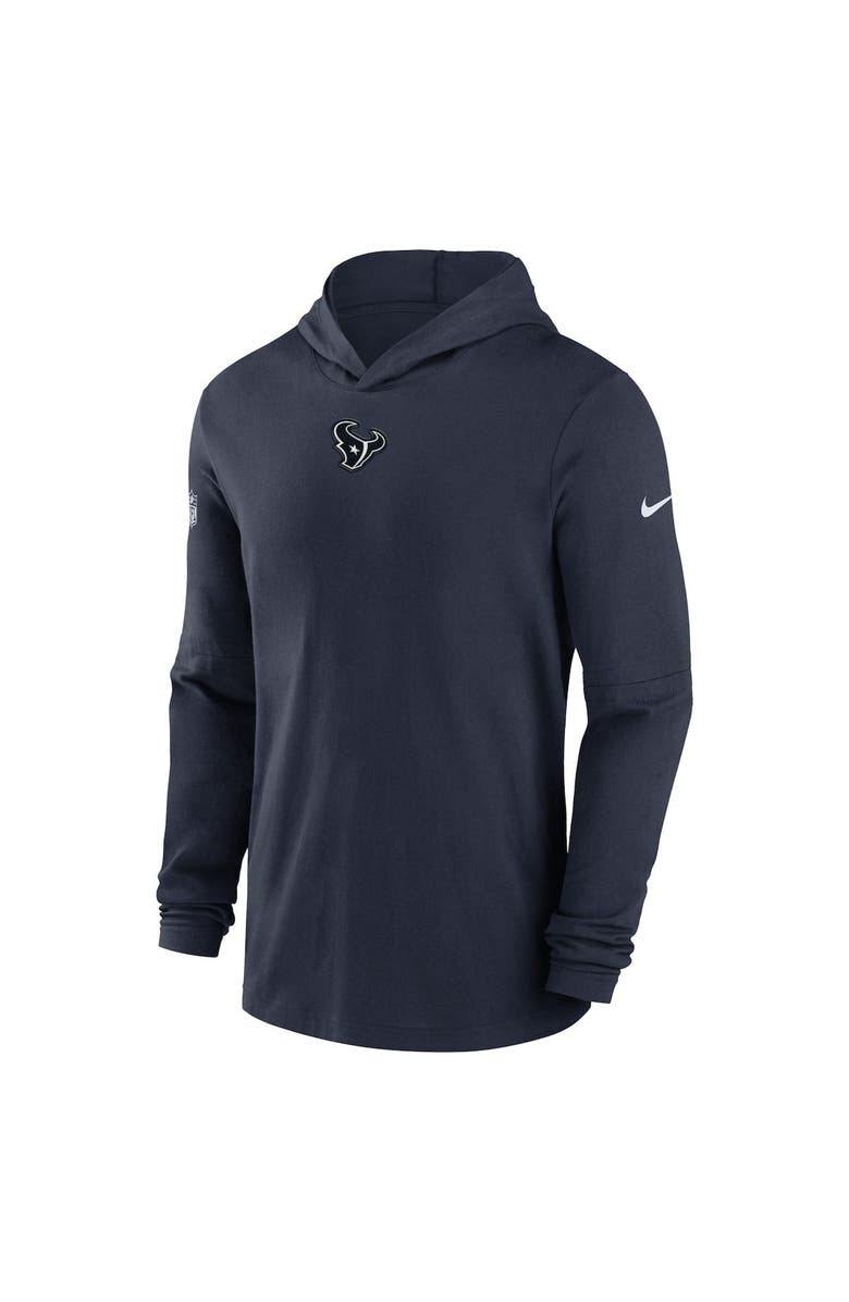 Nike Men's Nike Navy Houston Texans Sideline Performance Long Sleeve Hoodie T-Shirt, Alternate, color, 