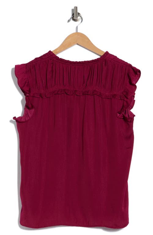 Dr2 By Daniel Rainn Ruffle Tie Neck Top In Black