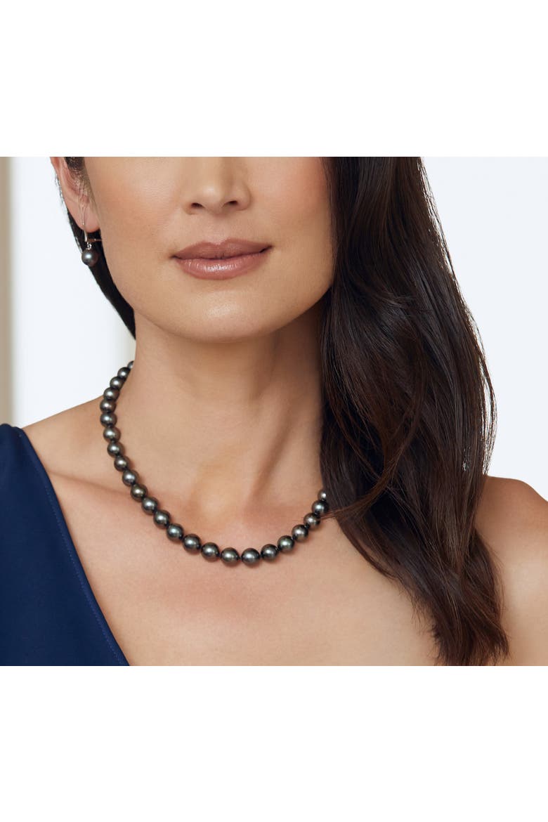 8-10mm Tahitian South Sea Pearl Necklace - Premier AAAA Quality, Alternate, color, White Gold Clasp