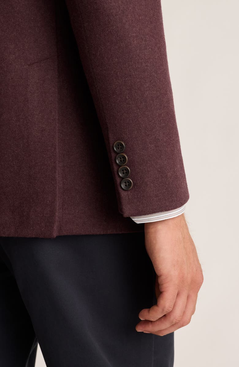 Bonobos Jetsetter Slim Fit Heathered Burgundy Knit Wool Blend Sport Coat, Alternate, color, Burgundy