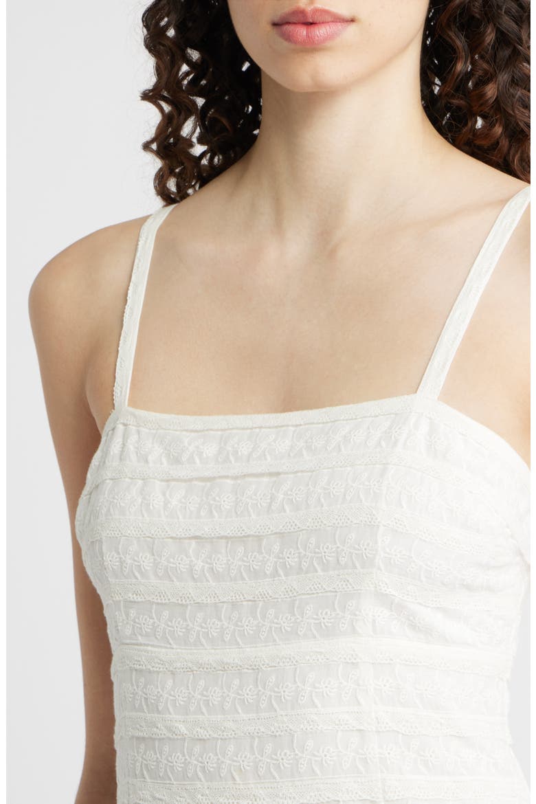 Verna Embroidered Lace Cotton Dress, Alternate, color, WHITE