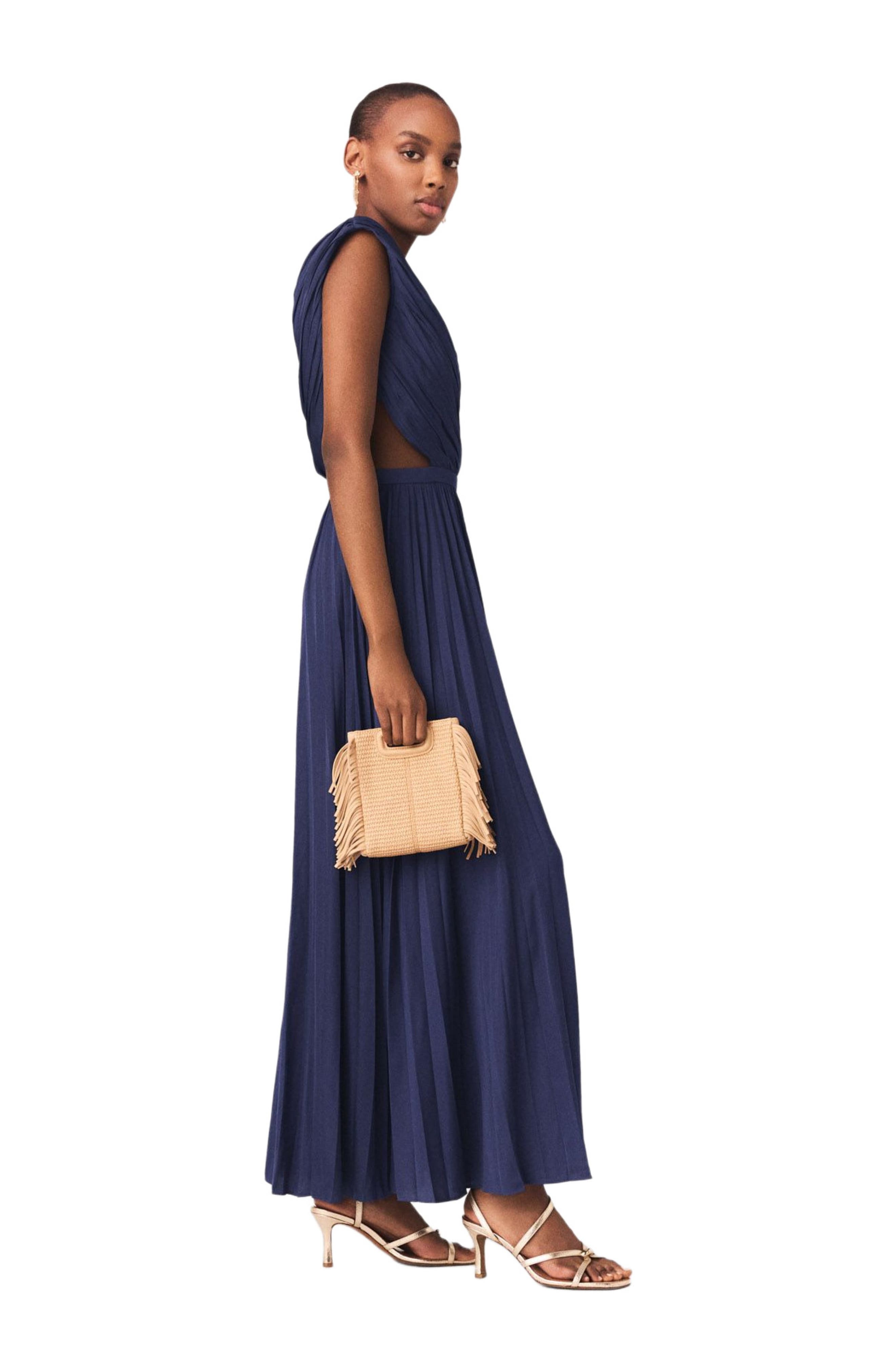Asymmetrical pleated maxi dress - image 4