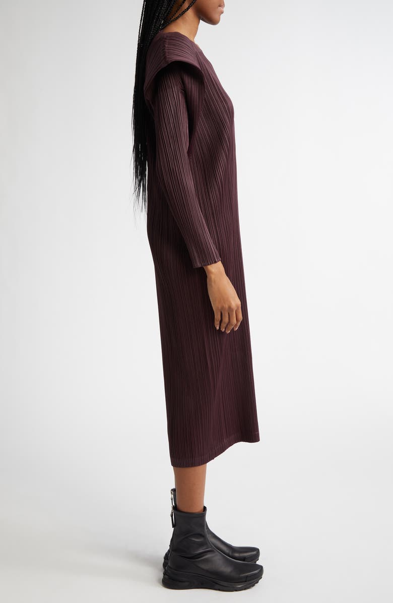Pleats Please Issey Miyake Monthly Colors September Pleated Long Sleeve Dress, Alternate, color, 