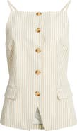 Bernardo Pinstripe Tie Waist Top
