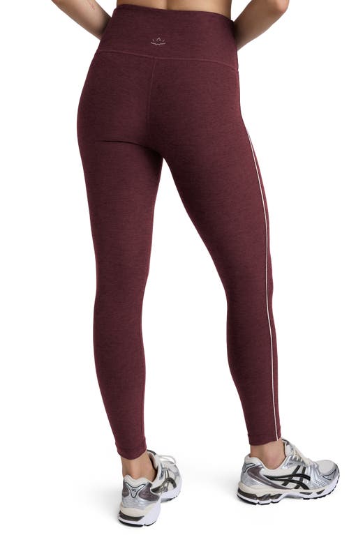 Beyond Yoga Space Dye High Waist Midi Leggings In Burgundy