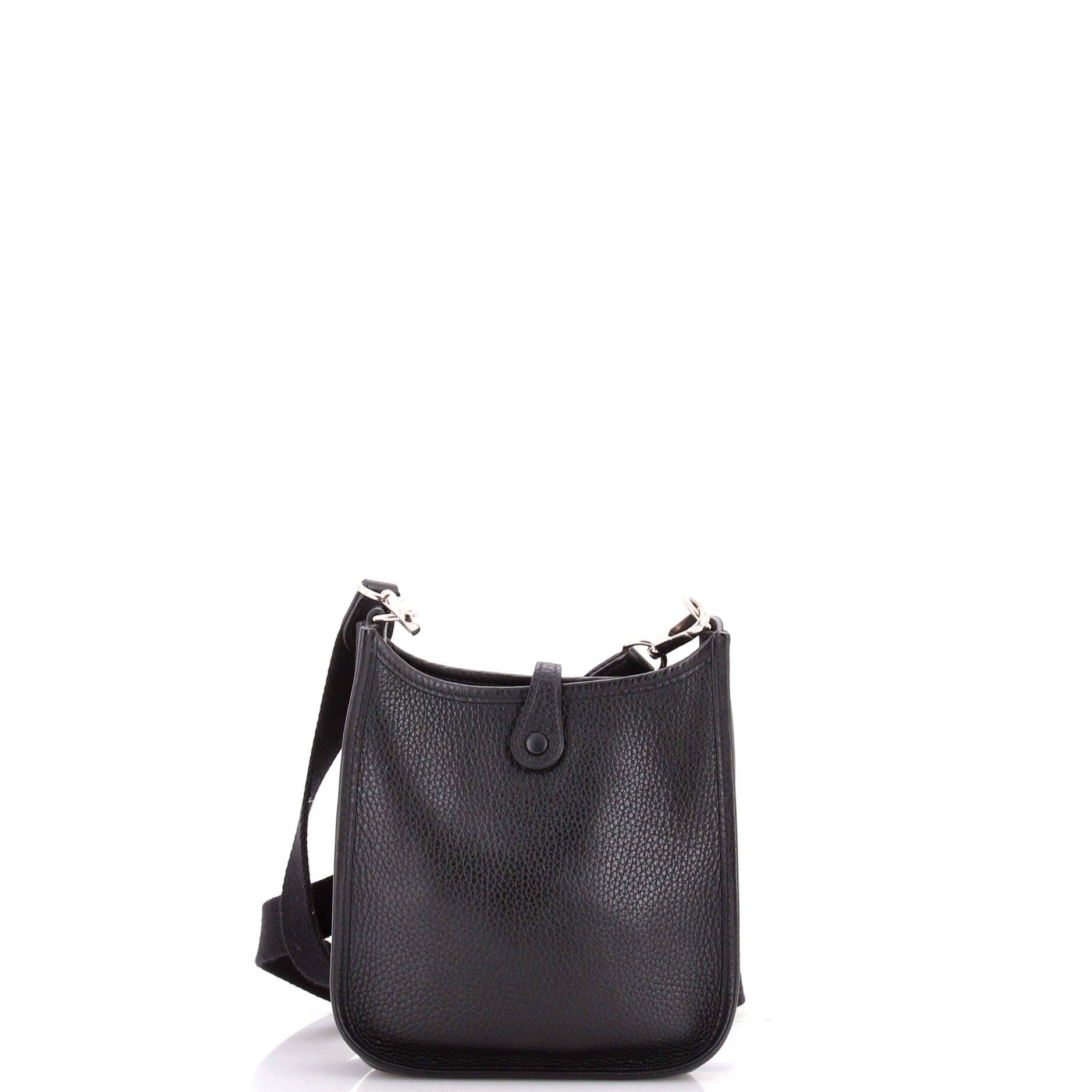 Pre-Owned Hermes Evelyne Bag Gen III Clemence TPM, Alternate, color, Noir