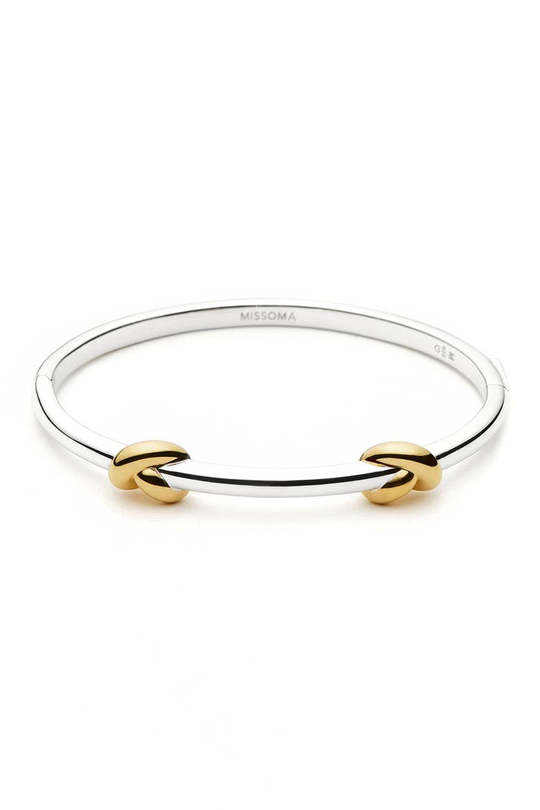 x Lucy Williams Knot Hinge Bangle, Main, color, GOLD PLATED / SILVER PLATED