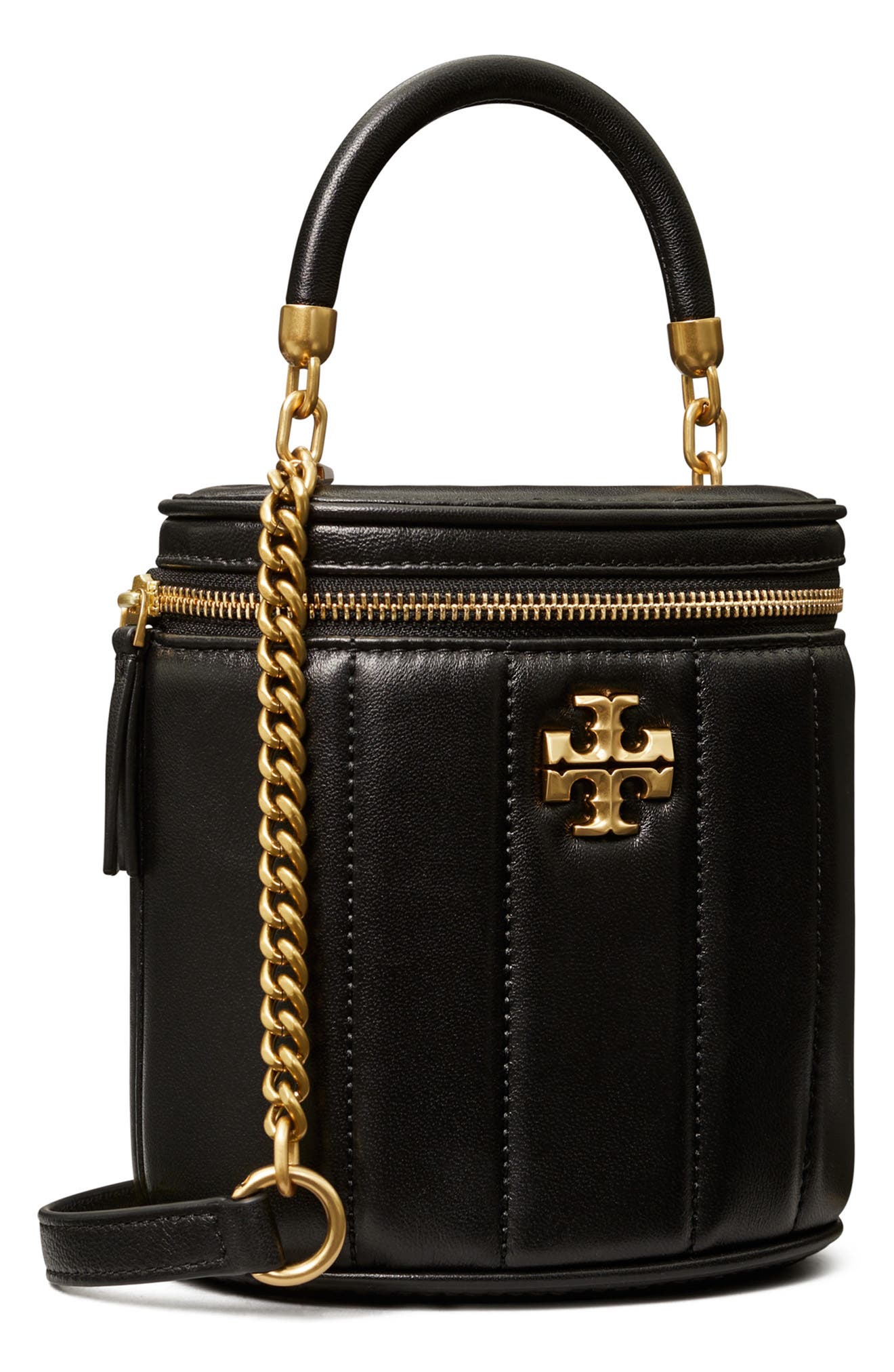 Tory Burch Kira Quilted Leather Vanity Case, Alternate, color, 