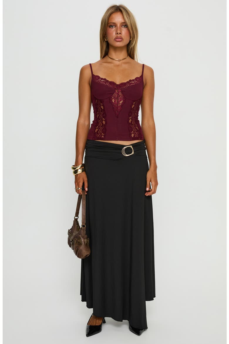 Rhiara Lace Trim Camisole, Alternate, color, CHERRY