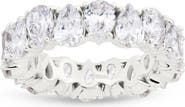 Sterling Forever Janis Pear Cubic Zirconia Eternity Band Ring