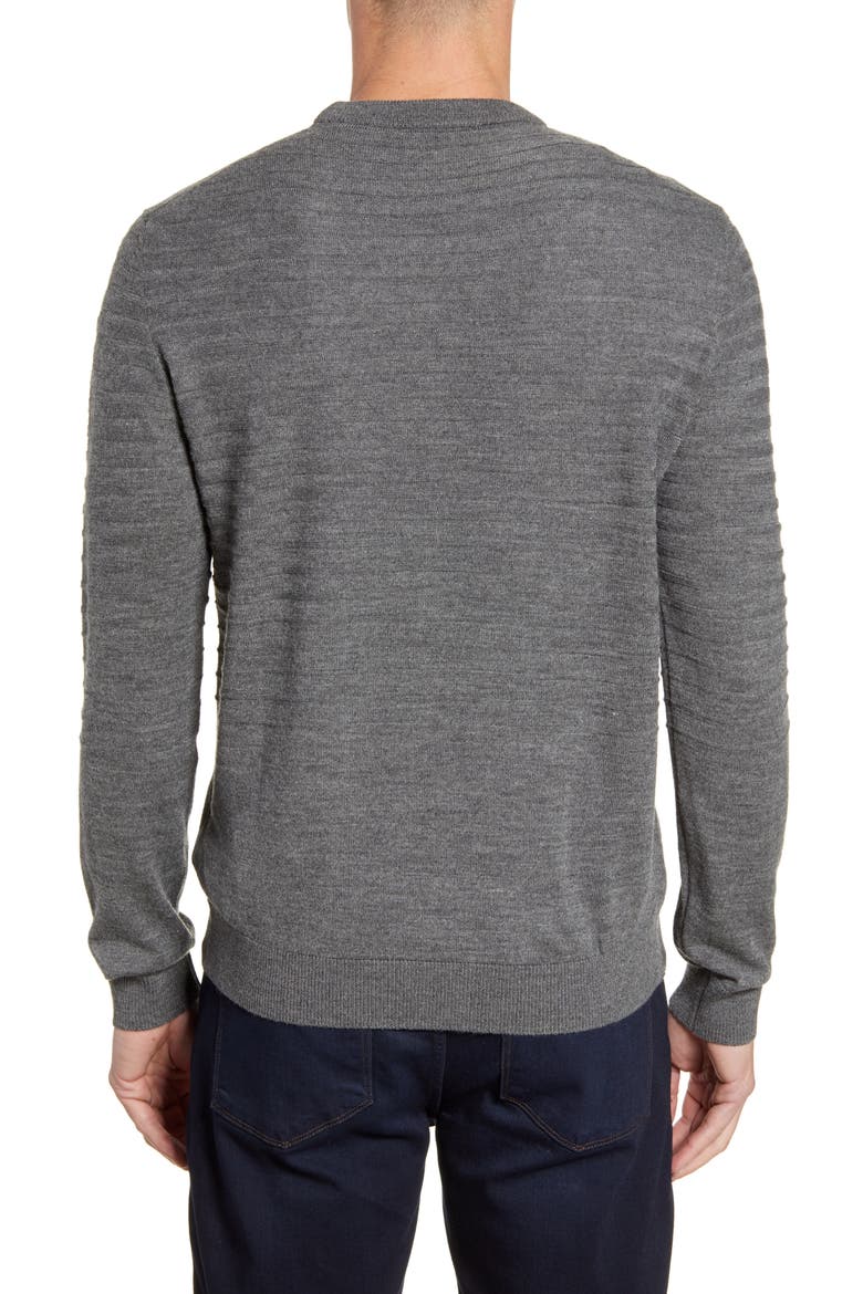 Stripe Knit Crewneck Sweater, Alternate, color, CHARCOAL