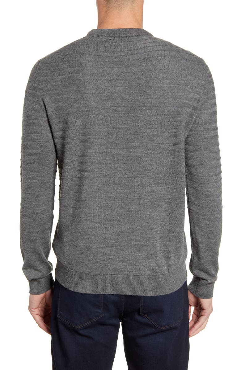 Bugatchi Stripe Knit Crewneck Sweater, Alternate, color, 