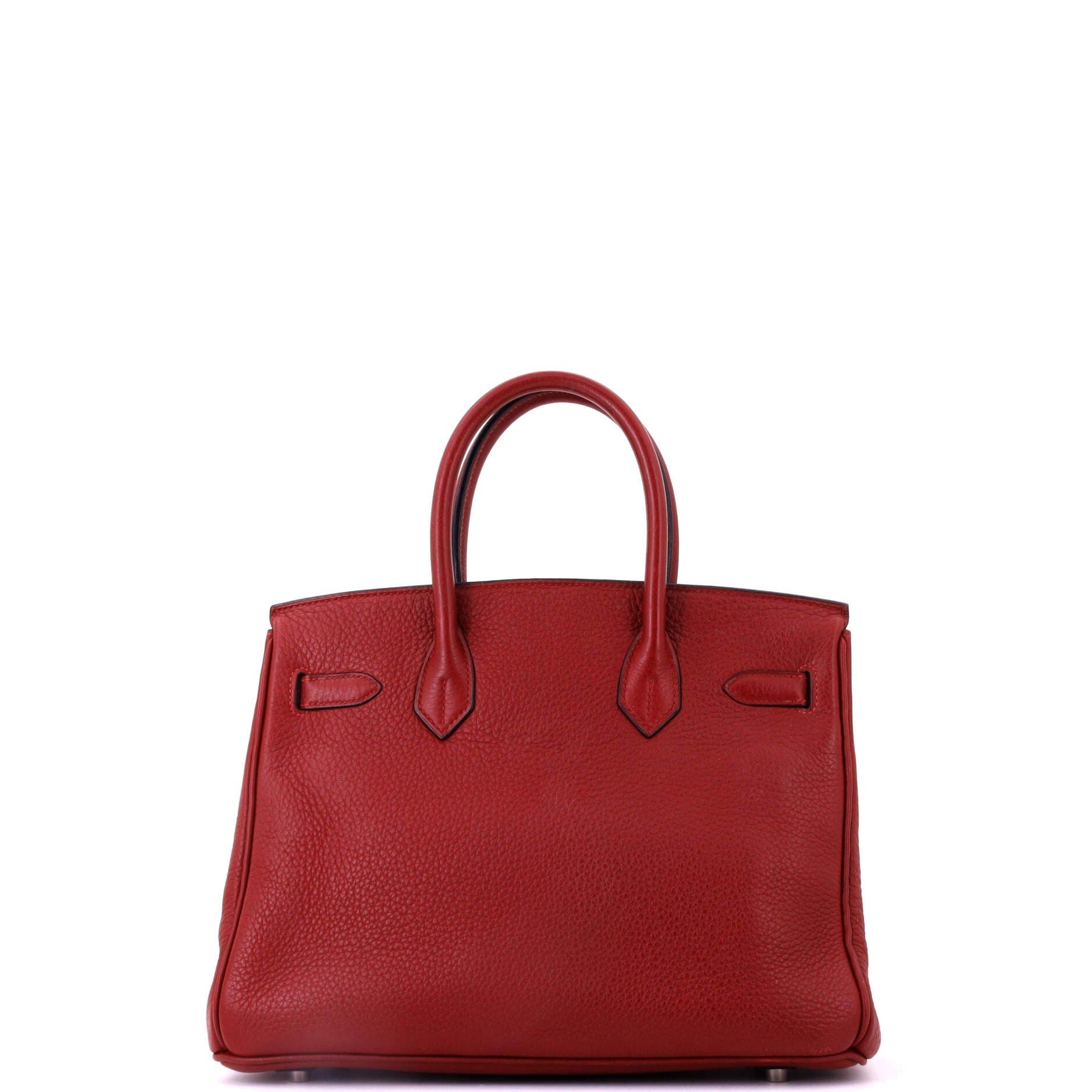 Pre-Owned Hermes Birkin Handbag Red Clemence with Palladium Hardware 30, Alternate, color, Rouge H