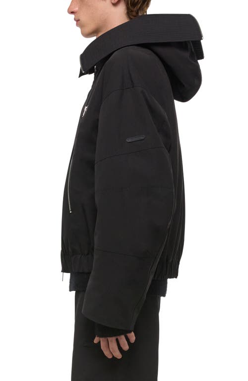Helmut Lang Relaxed Fit Hooded Bomber Jacket In Black