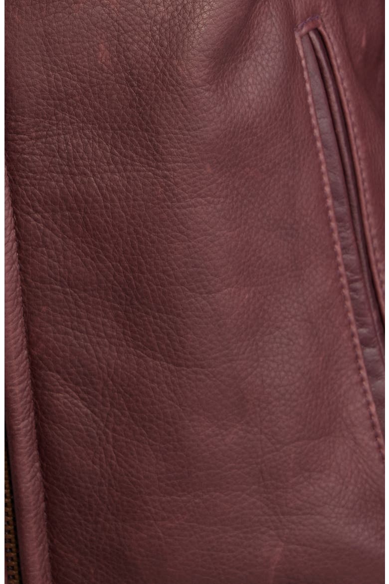 Café Racer Oil Tanned Leather Moto Jacket, Alternate, color, WINE