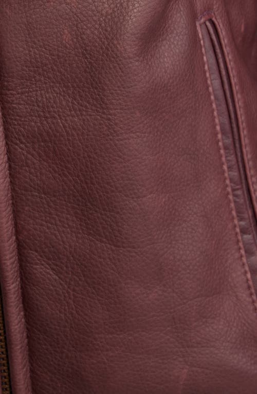 Schott Nyc Café Racer Oil Tanned Leather Moto Jacket In Burgundy
