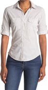 James Perse Three-Quarter Sleeve Button-Up Shirt