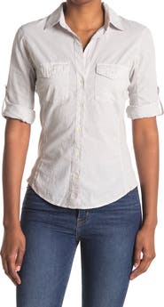 James Perse Three-Quarter Sleeve Button-Up Shirt