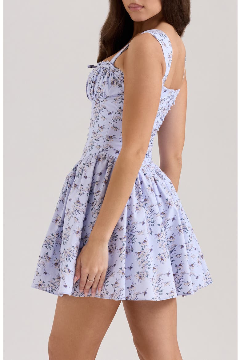Ophelia Floral Fit & Flare Cocktail Minidress, Alternate, color, BEE FLORAL BLUE