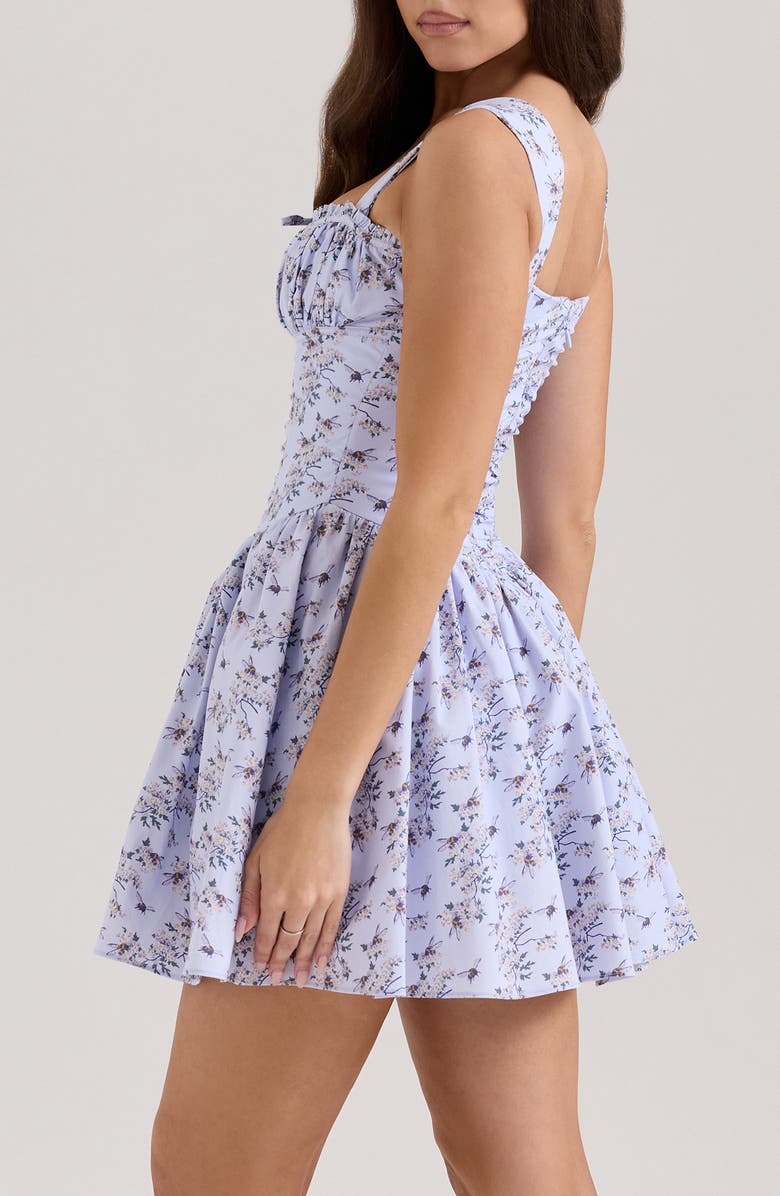 HOUSE OF CB Ophelia Floral Fit & Flare Cocktail Minidress, Alternate, color, Bee Floral Blue