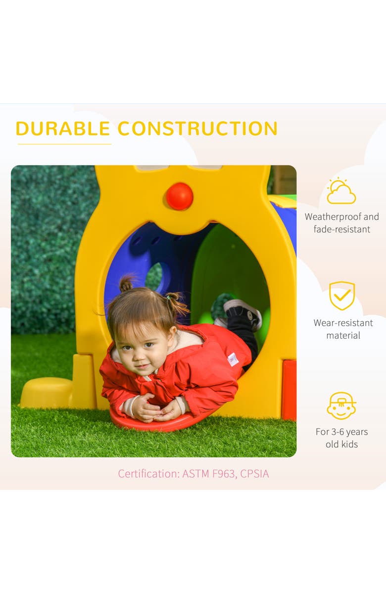 Qaba Kids Caterpillar Tunnel for Climb-N-Crawl, Indoor/Outdoor Use, Alternate, color, Multicolor