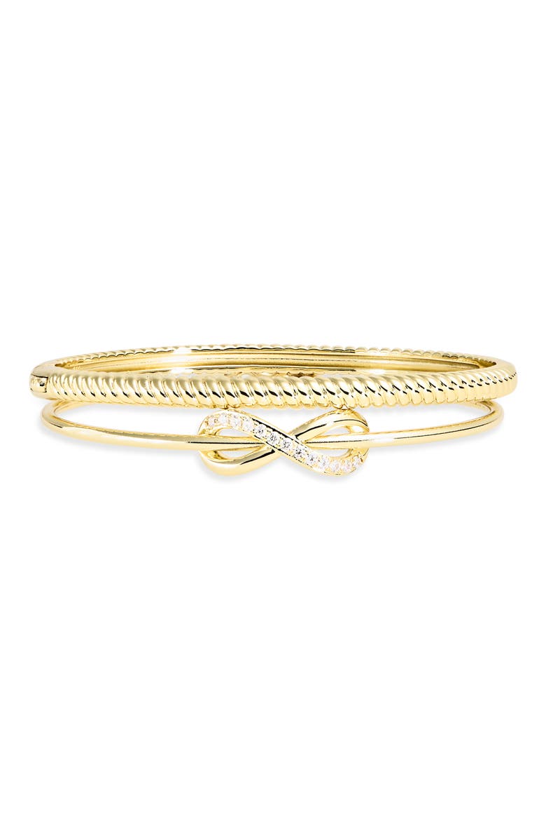 Set of 2 Infinity Bracelets, Main, color, GOLD