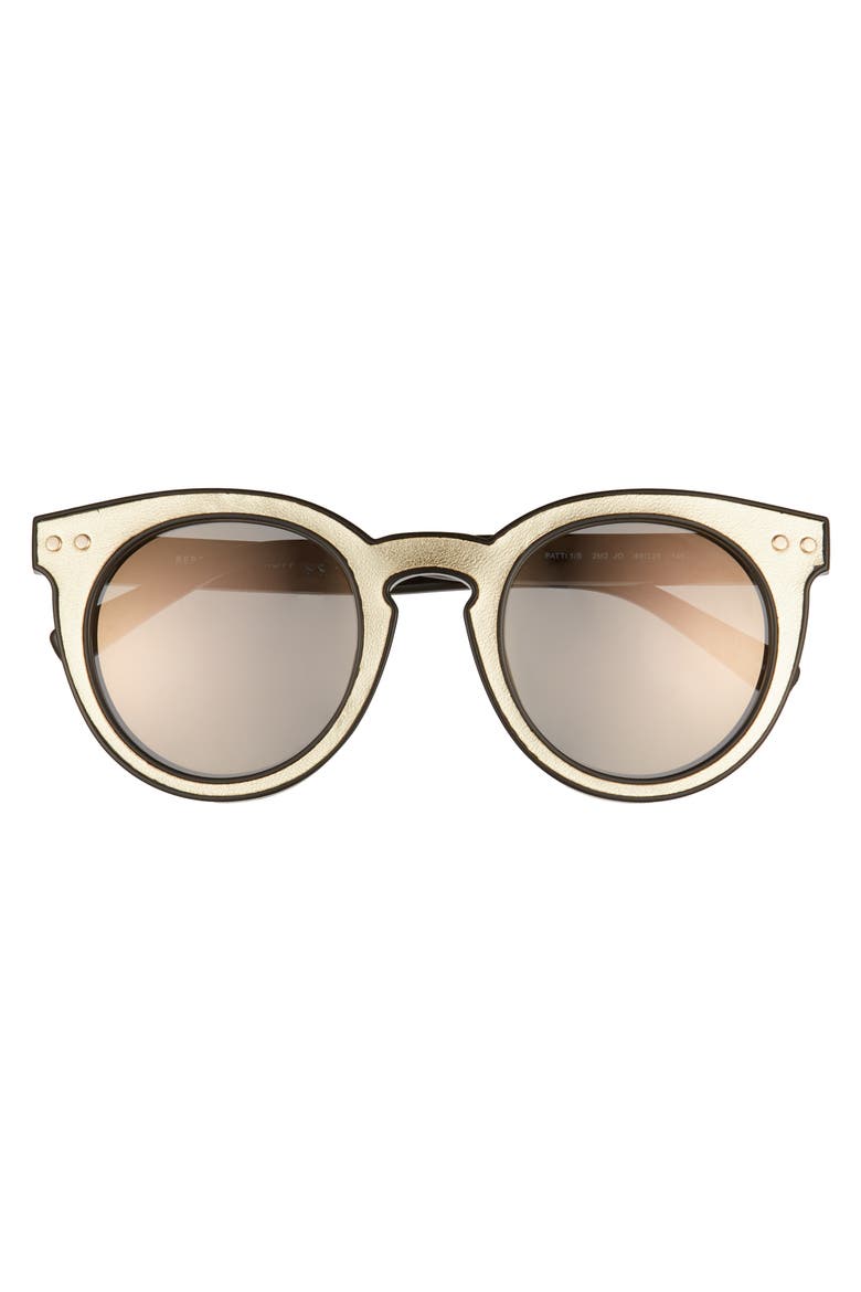 Patti1 49mm Round Sunglasses, Alternate, color, BLACK/ GOLD