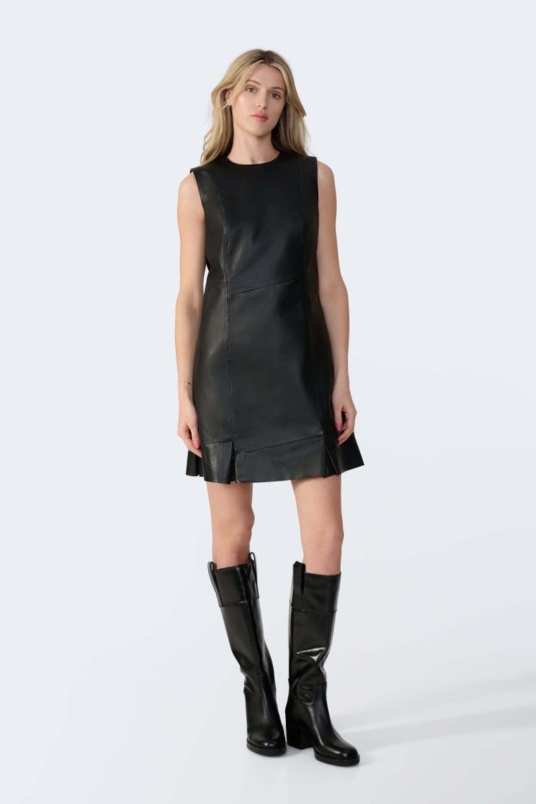 Selene Leather Dress, Alternate, color, Black