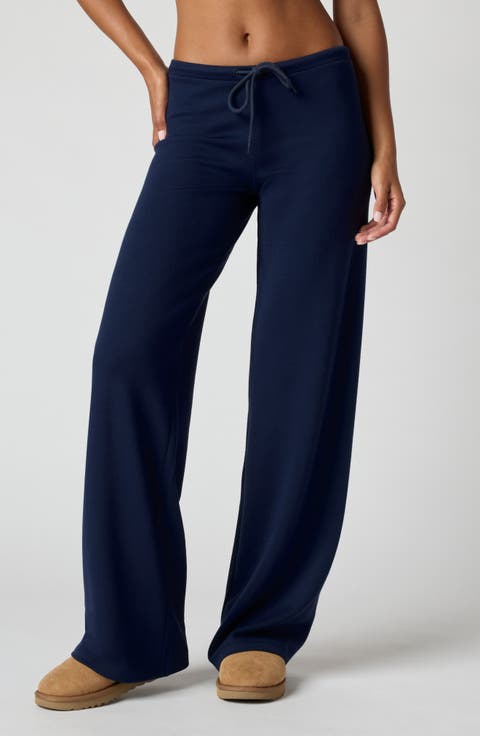 Wide Leg Jersey Rib Sweatpants